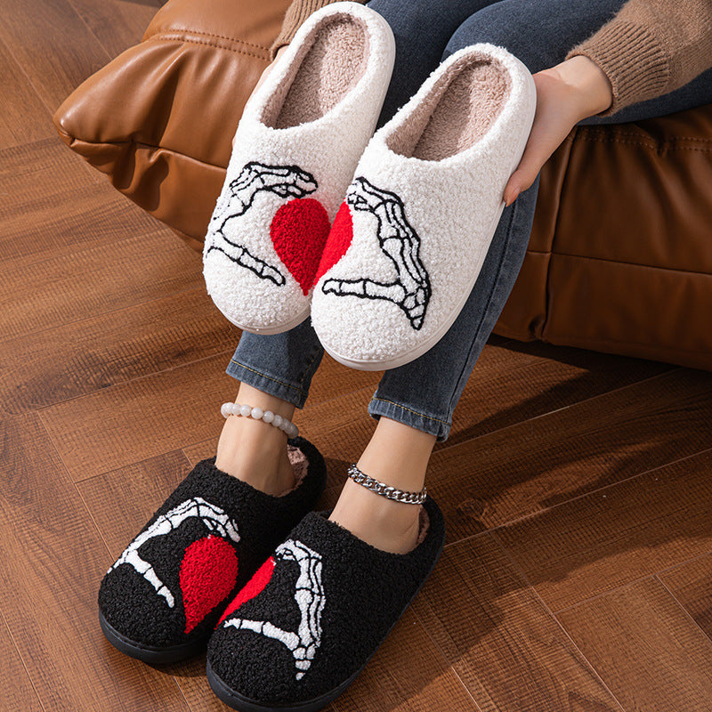 Love Black Hand Slippers