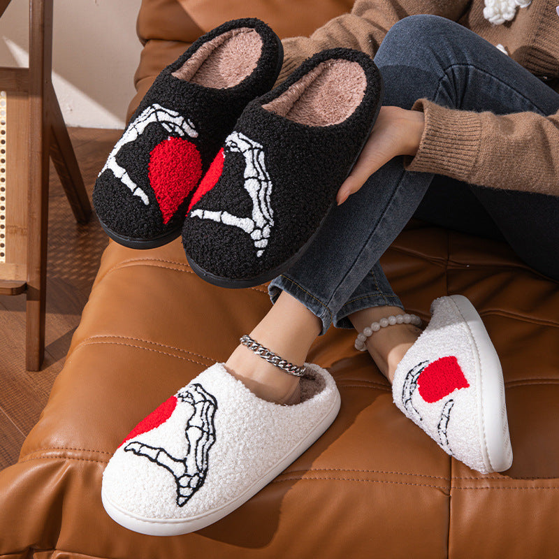 Love Black Hand Slippers