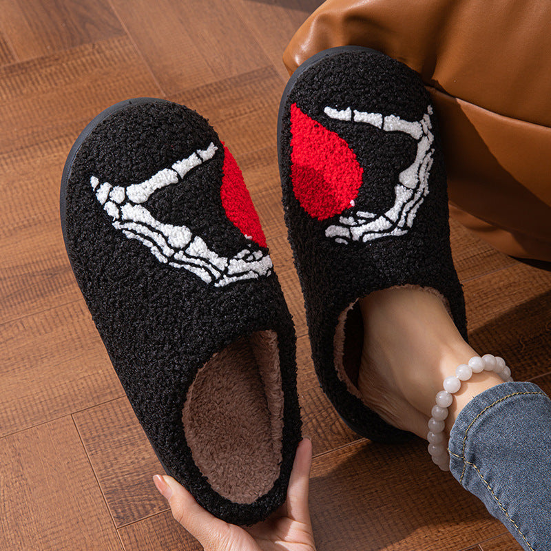 Love Black Hand Slippers
