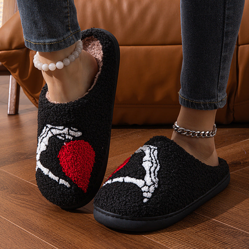 Love Black Hand Slippers