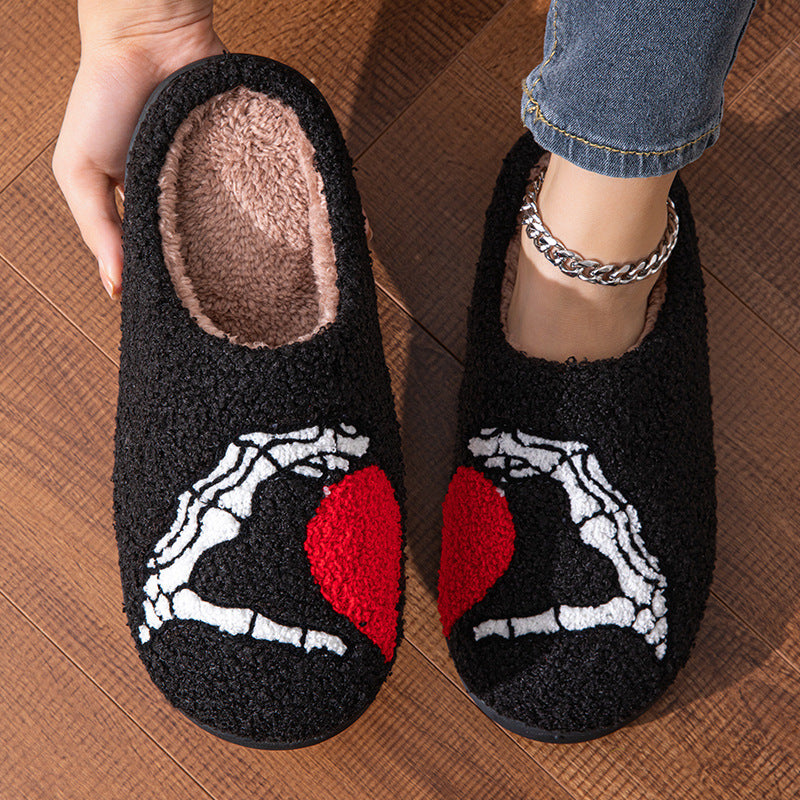 Love Black Hand Slippers