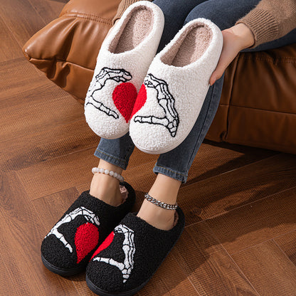 Love Black Hand Slippers