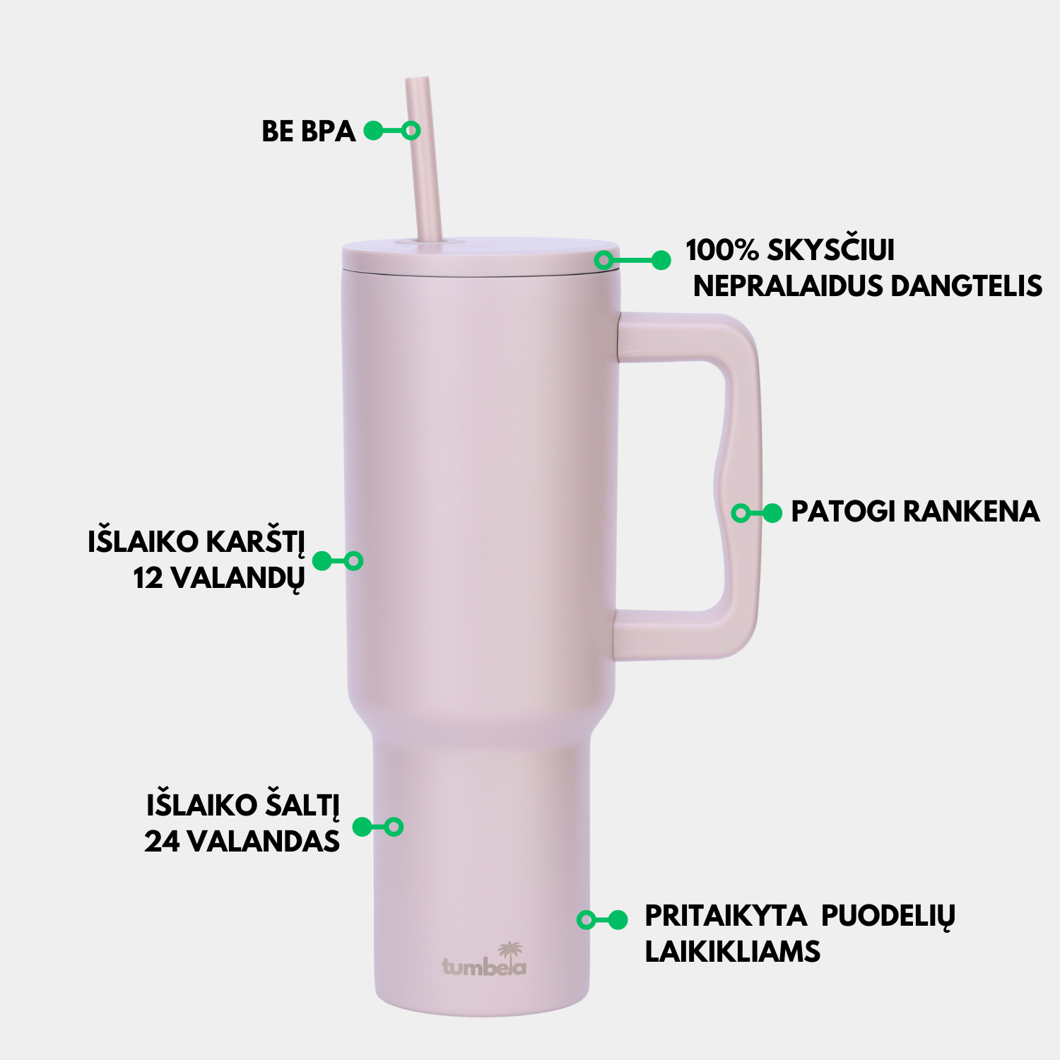 Gertuvė su šiaudeliu Smėlio specifikacijos